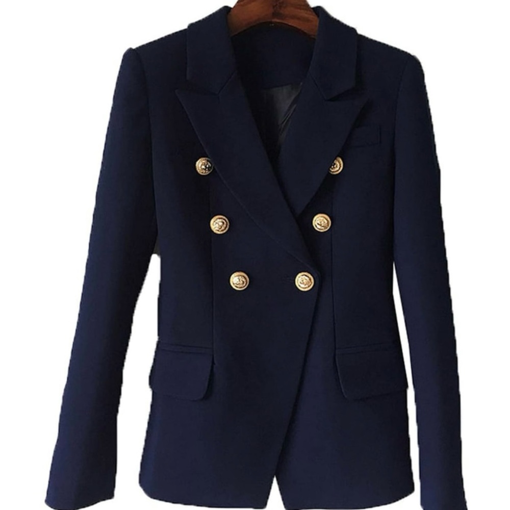Zara navy blazer with gold buttons